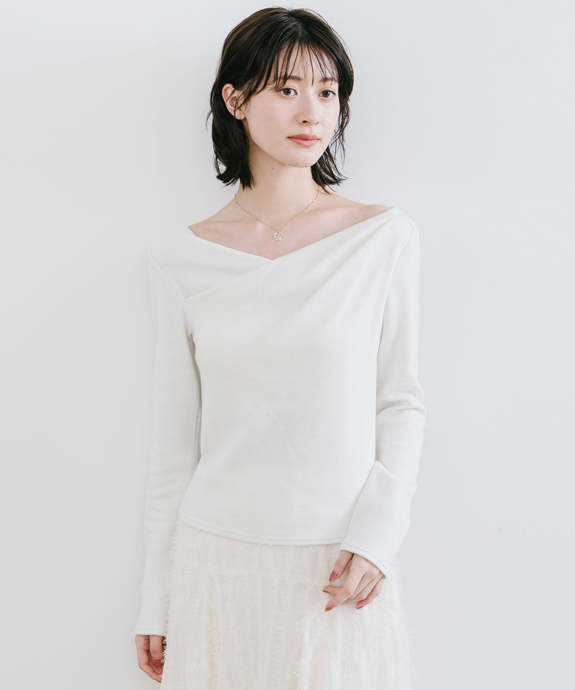 COCO DEAL「アシメネックオフショルダーカットソー」|Tシャツ・カットソー|