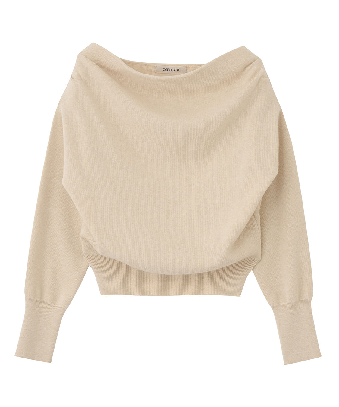 COCO DEAL「ドレープオフショルニット」|ニット・セーター|ベージュ