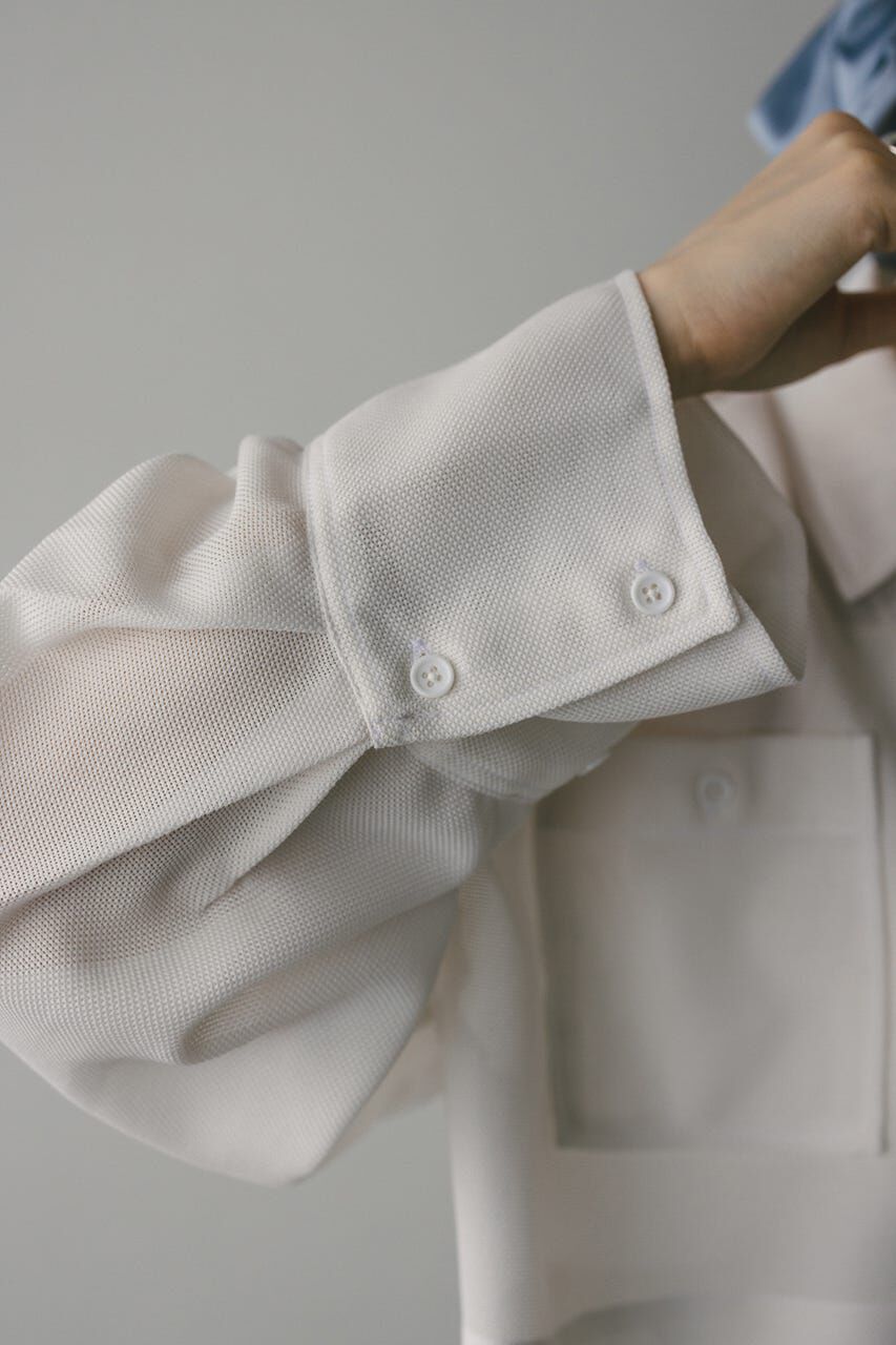 STYLEMIXER「ワイドスリーブメッシュショートシャツ」|シャツ・ブラウス|