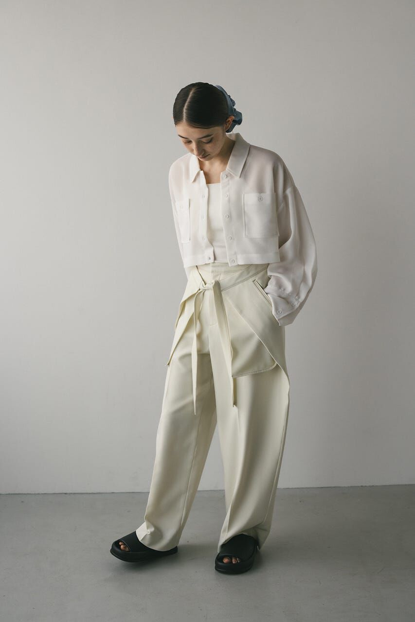 STYLEMIXER「ワイドスリーブメッシュショートシャツ」|シャツ・ブラウス|