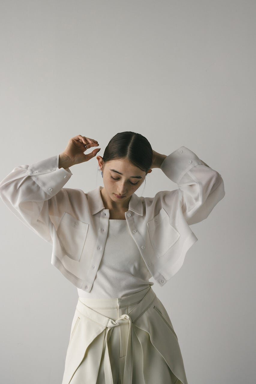 STYLEMIXER「ワイドスリーブメッシュショートシャツ」|シャツ・ブラウス|