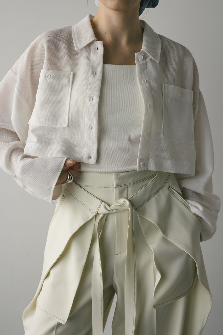 STYLEMIXER「ワイドスリーブメッシュショートシャツ」|シャツ・ブラウス|