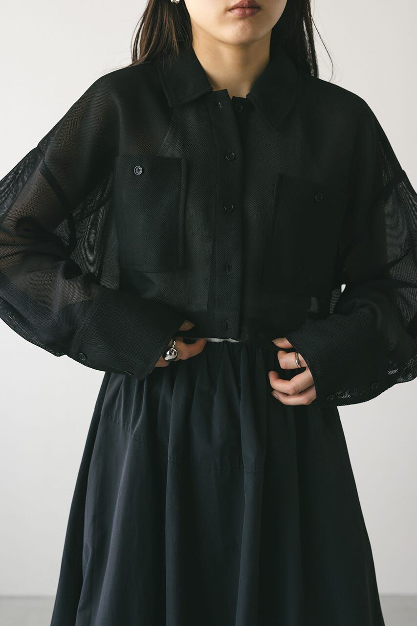 STYLEMIXER「ワイドスリーブメッシュショートシャツ」|シャツ・ブラウス|