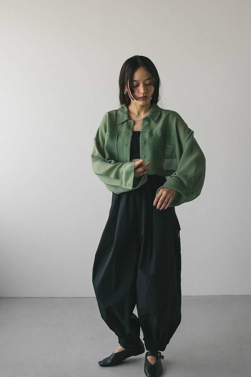 STYLEMIXER「ワイドスリーブメッシュショートシャツ」|シャツ・ブラウス|