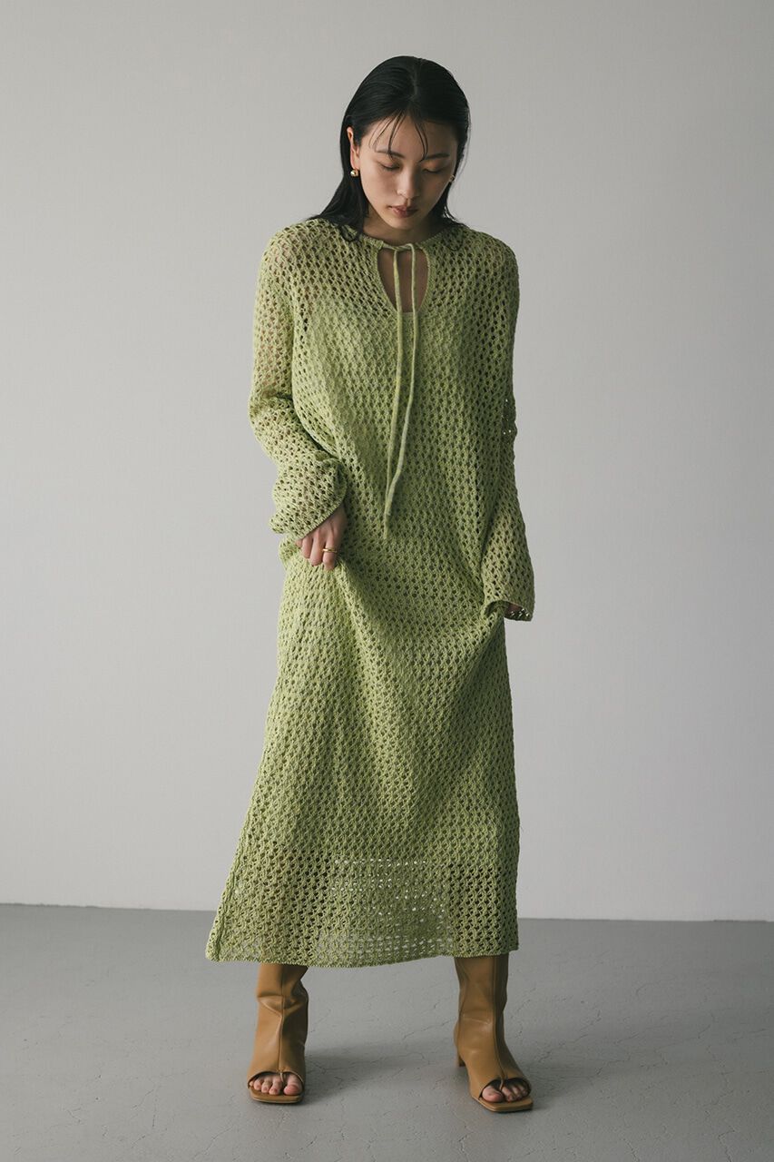 STYLEMIXER「クロシェルーズニットワンピース」|ワンピース|GRN