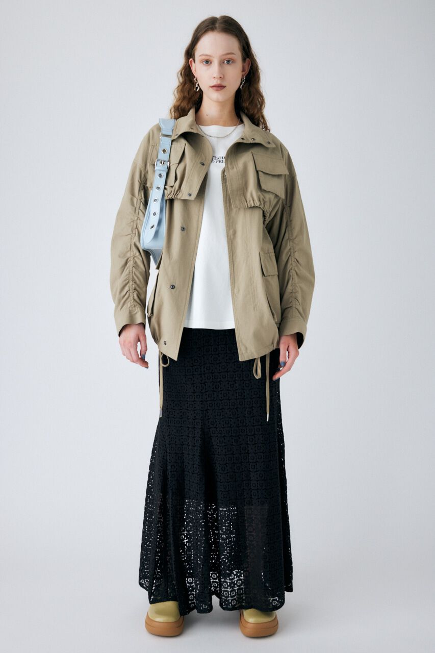 MOUSSY「LACE MERMAID ロングスカート」|スカート|BLK