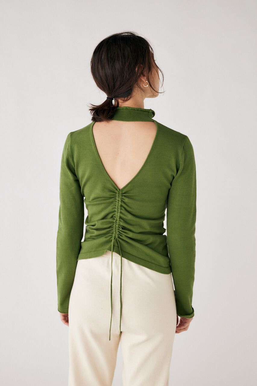 MOUSSY「BACK OPEN TUCK トップス」|ニット・セーター|