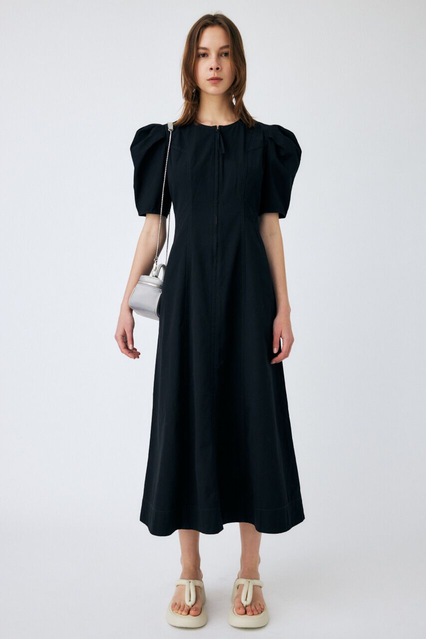 MOUSSY「TUCK SLEEVE FIT ドレス」|ワンピース|BLK