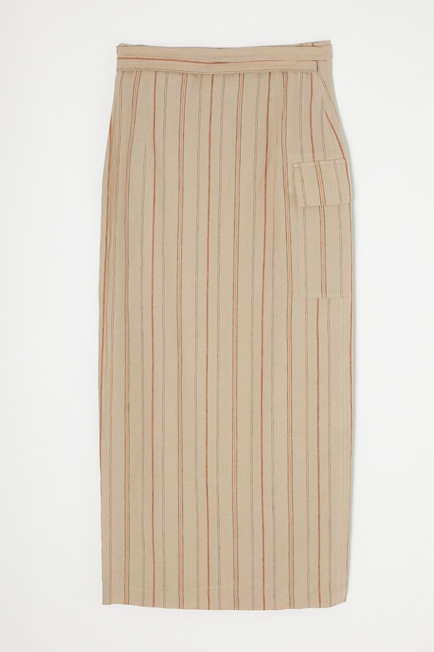 MOUSSY「LINEN STRIPED WRAP スカート」|スカート|