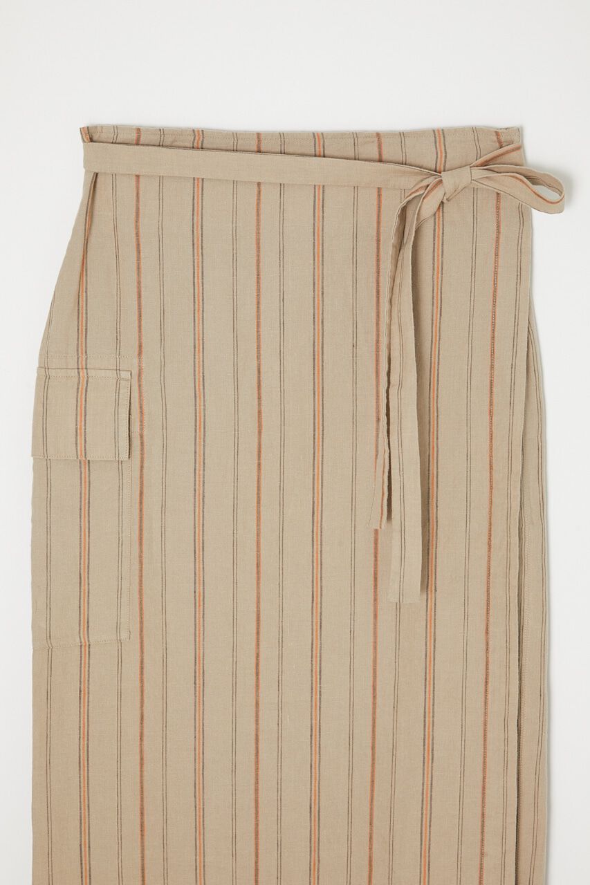 MOUSSY「LINEN STRIPED WRAP スカート」|スカート|