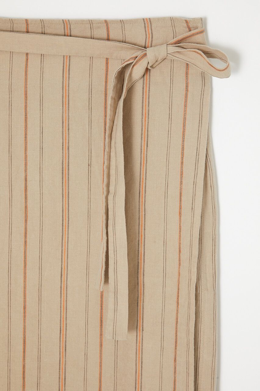 MOUSSY「LINEN STRIPED WRAP スカート」|スカート|