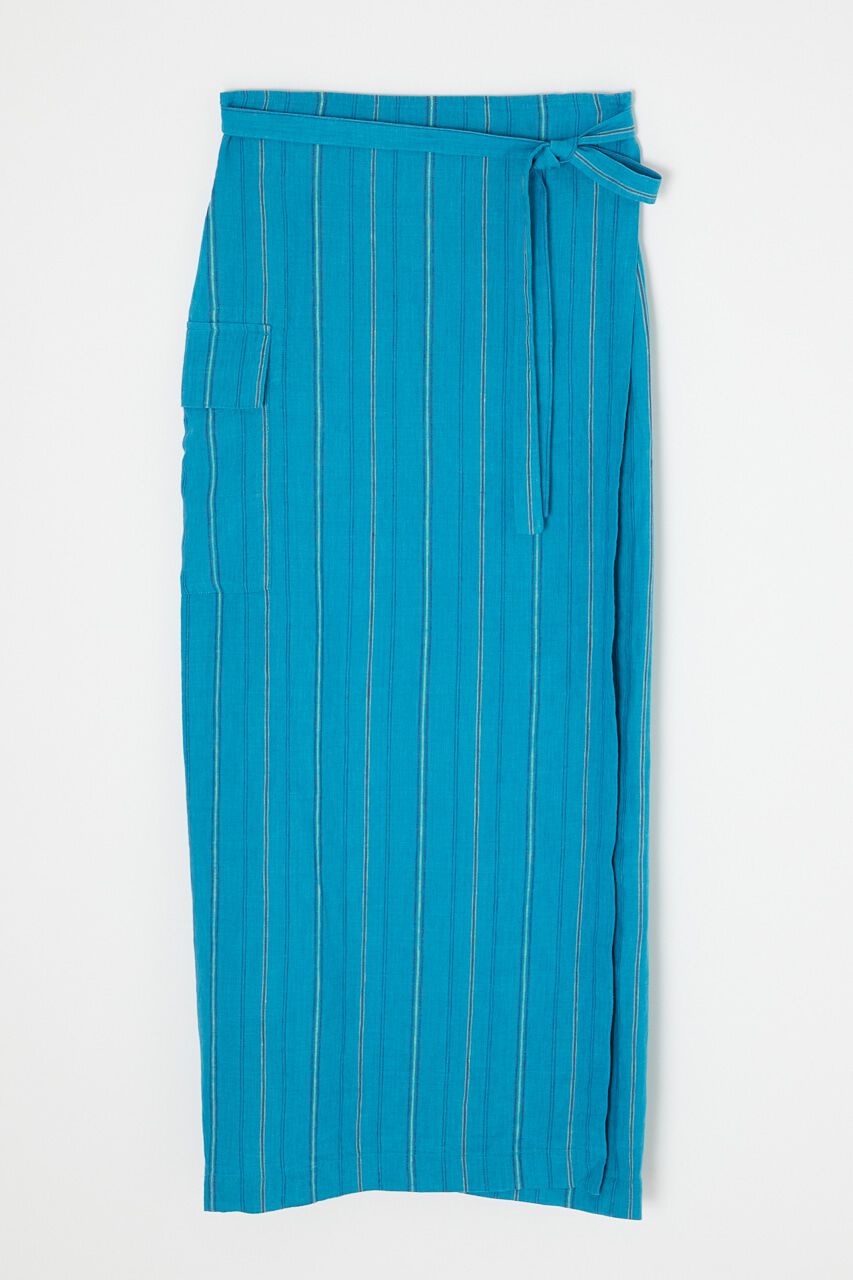 MOUSSY「LINEN STRIPED WRAP スカート」|スカート|
