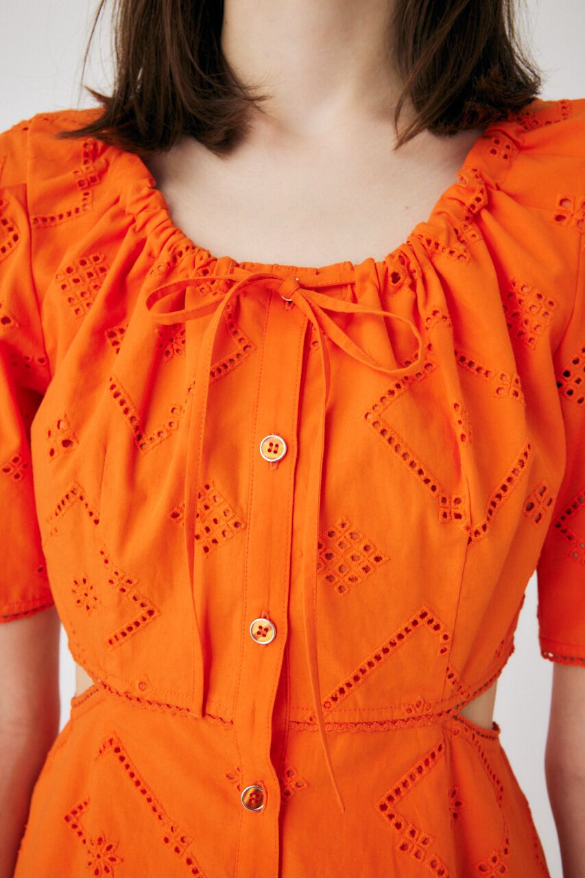 MOUSSY「SIDE SLIT EYELET MINI ドレス」|ワンピース|