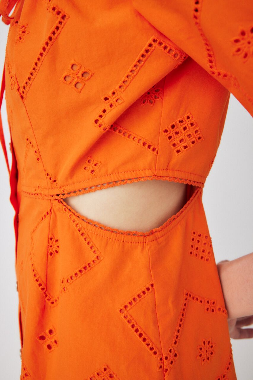 MOUSSY「SIDE SLIT EYELET MINI ドレス」|ワンピース|