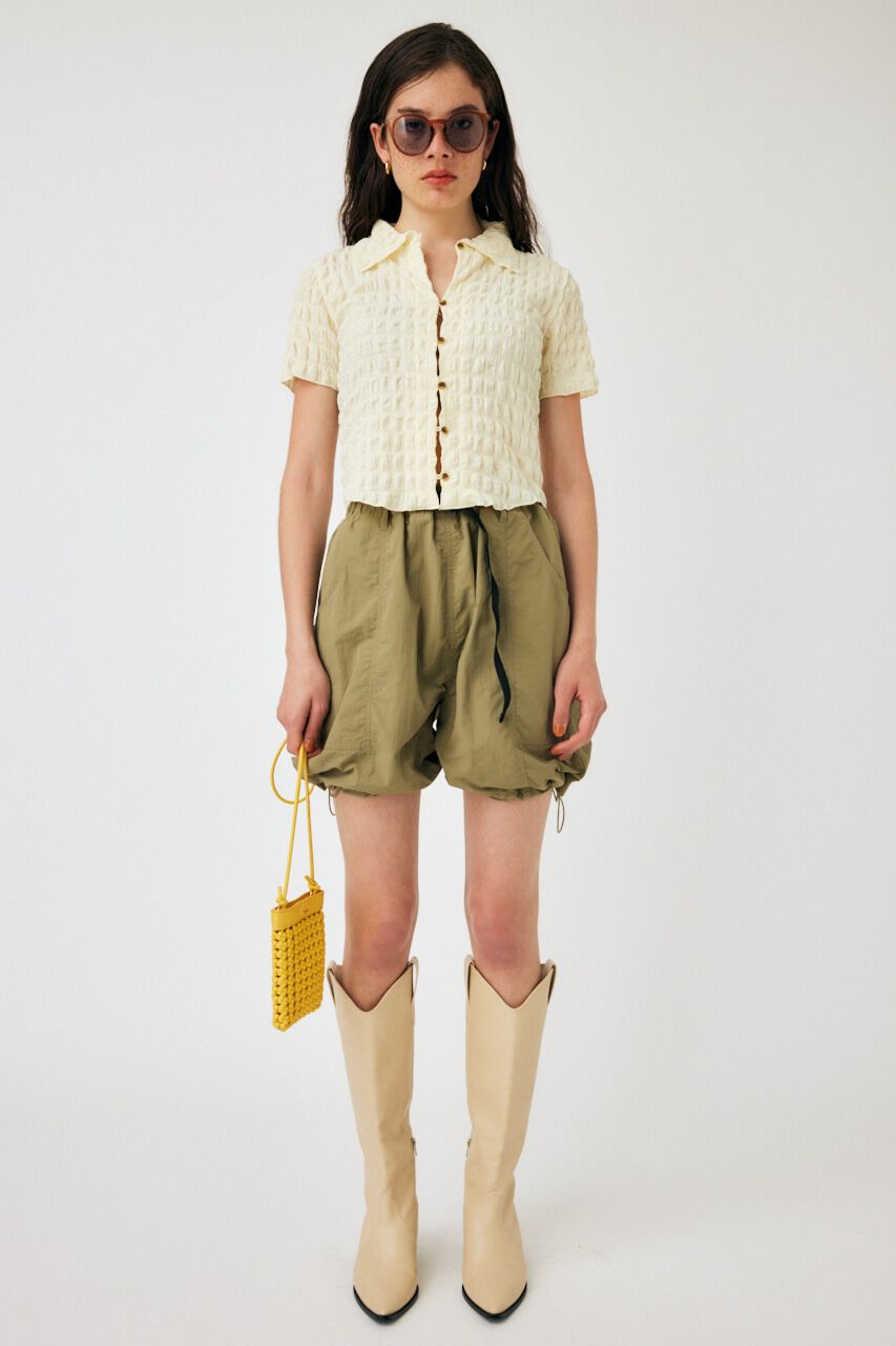 MOUSSY「POPCORN ROUND HEM POLO トップス」|Tシャツ・カットソー|