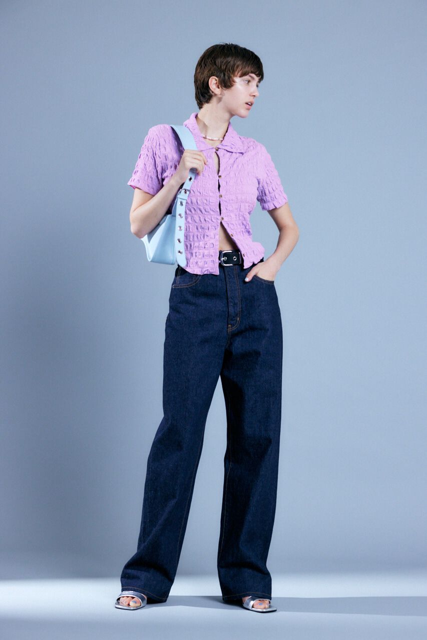 MOUSSY「POPCORN ROUND HEM POLO トップス」|Tシャツ・カットソー|