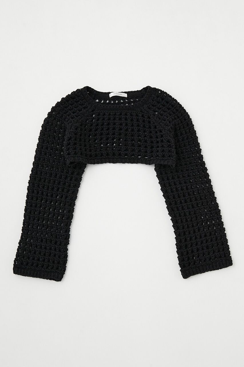 MOUSSY「CROCHET BOLERO ニット」|ニット・セーター|BLK