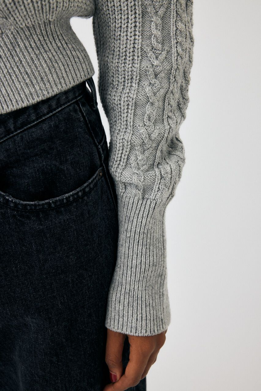 MOUSSY「F／PEARL BUTTON STAND FRILL カーディガン」|ニット・セーター|