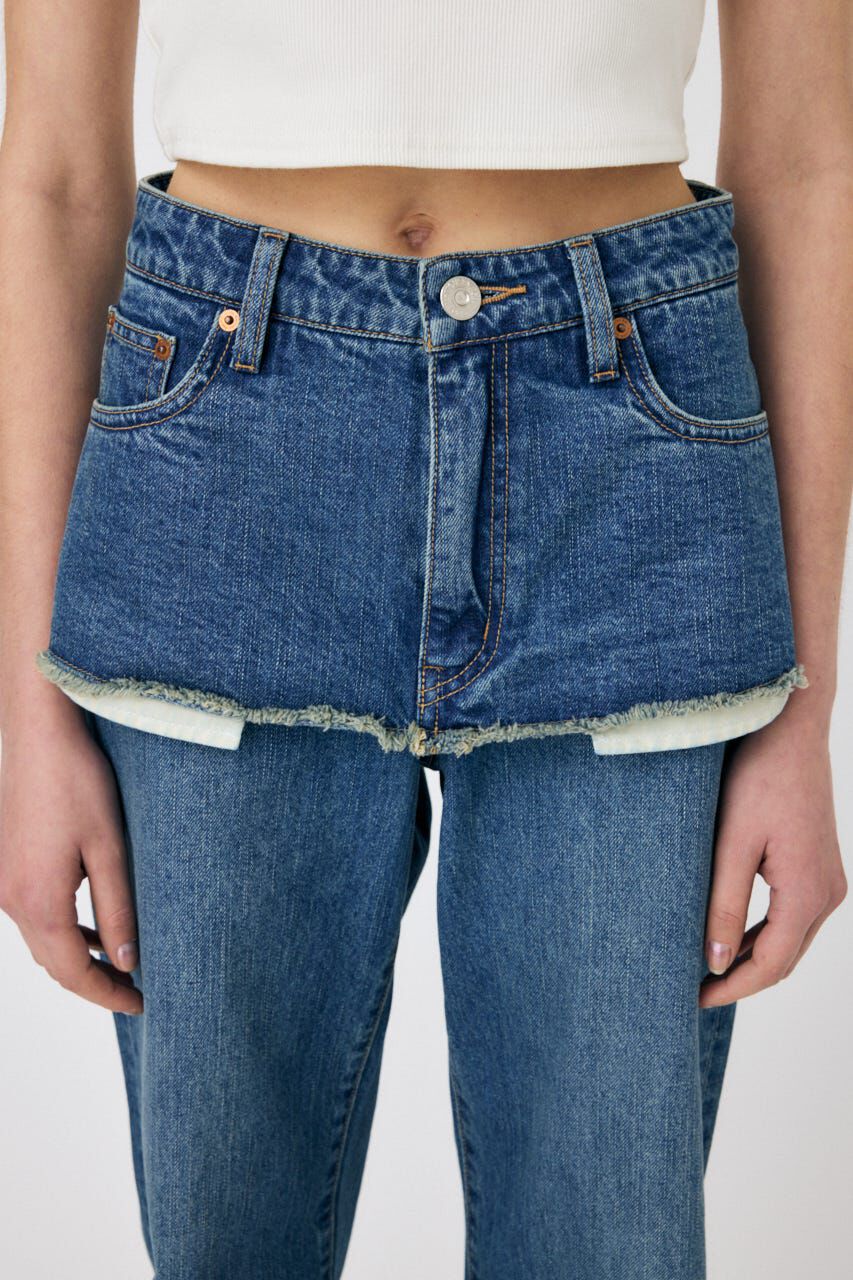 MOUSSY「LAYERED WIDE STRAIGHT デニム」|デニム|