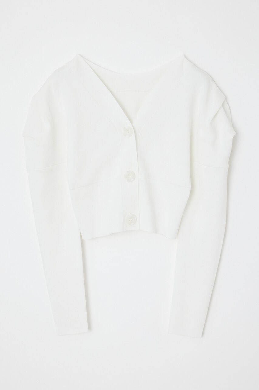 rienda「2WAYショルダータックボリュームカーデTOP」|ニット・セーター|WHT