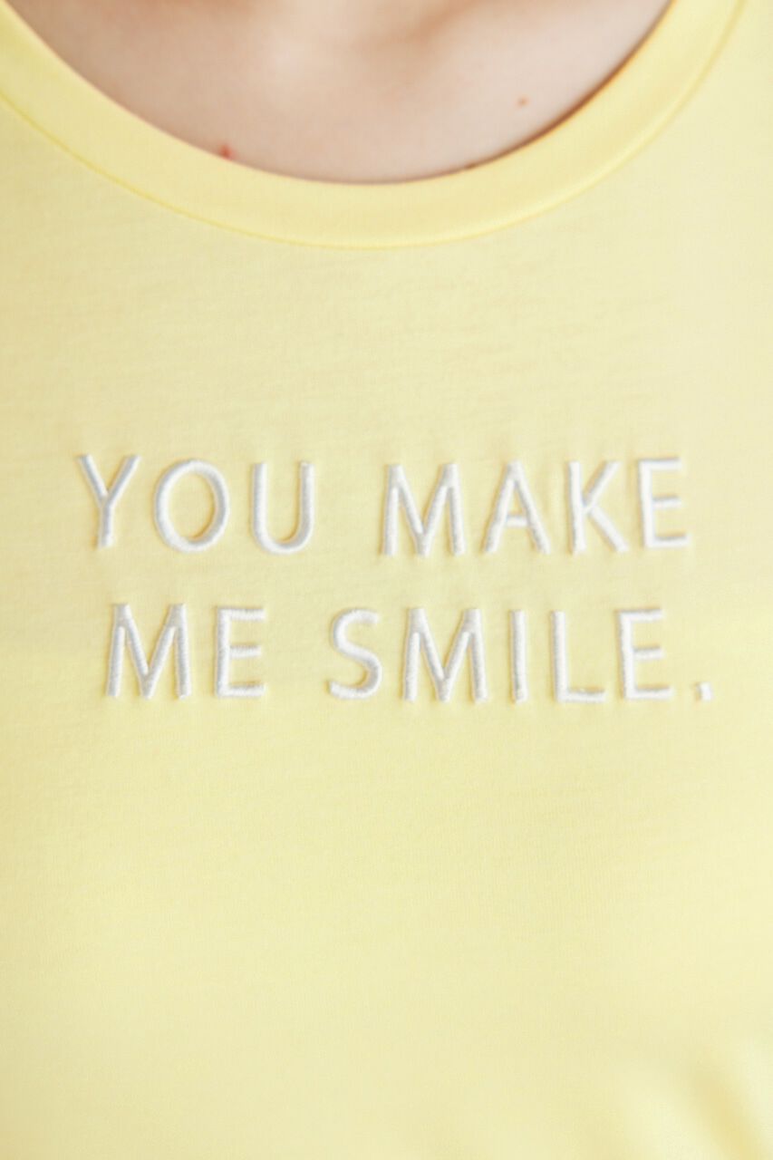 rienda「ギャザースリーブロゴロンT」|Tシャツ・カットソー|