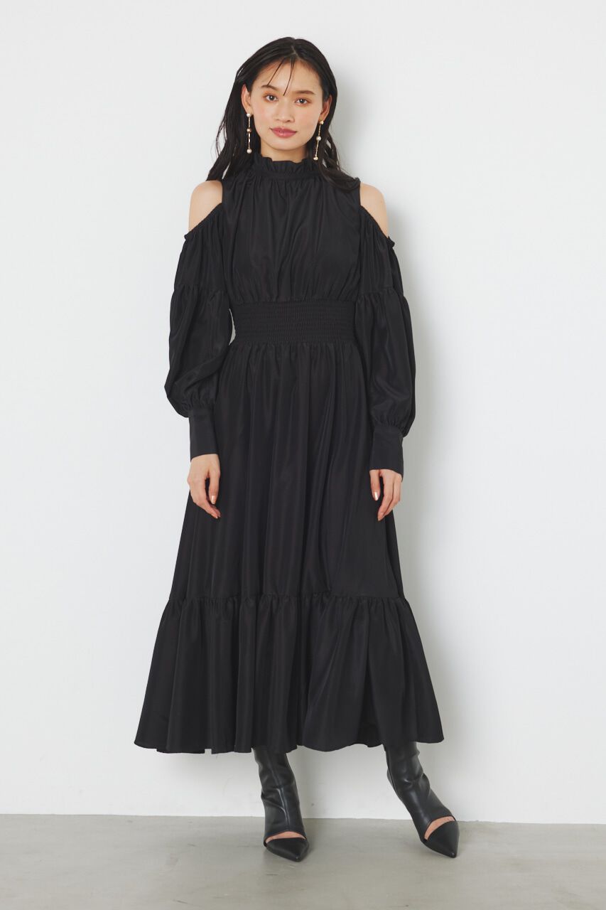 rienda「＃デュアルフラワーワンピース」|ワンピース|BLK