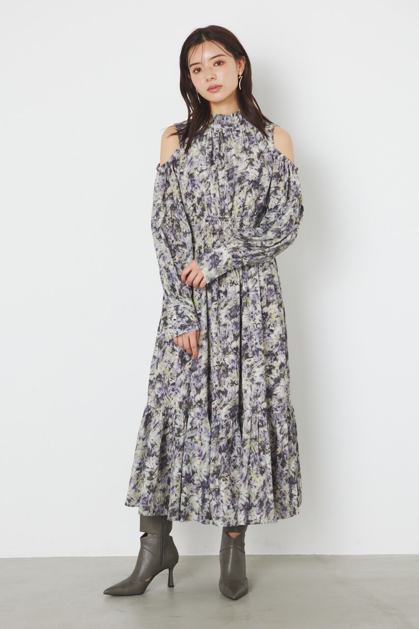 rienda「＃デュアルフラワーワンピース」|ワンピース|柄PUR5