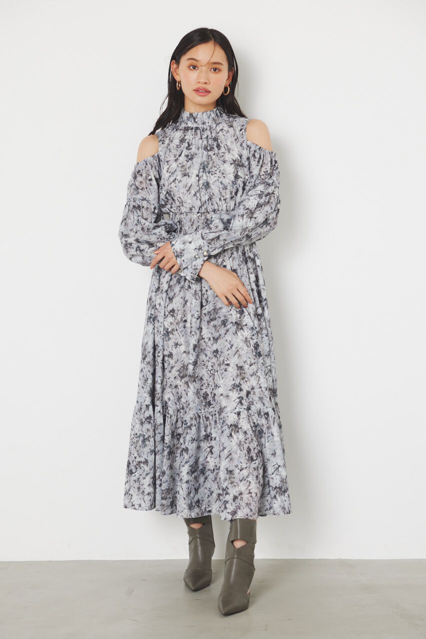 rienda「＃デュアルフラワーワンピース」|ワンピース|柄GRY5