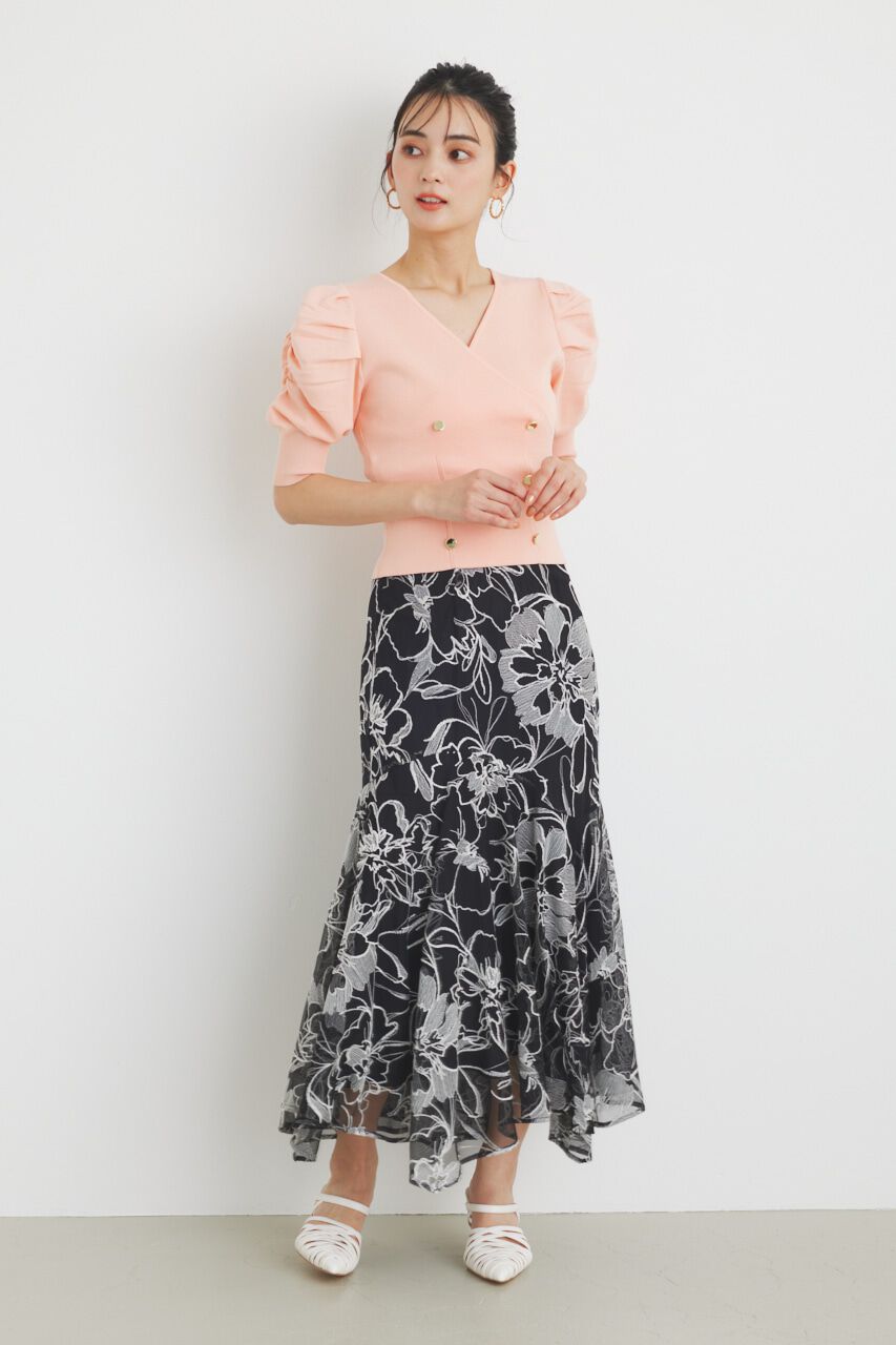 rienda「ウェーブラインJ/WマーメイドSK」|スカート|BLK