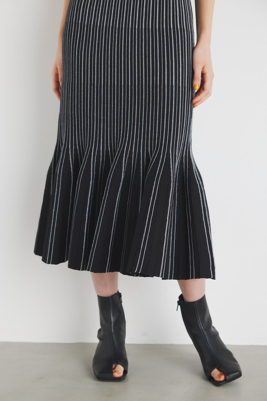 rienda「ビスチェライクストライプKnit OP」|ワンピース|