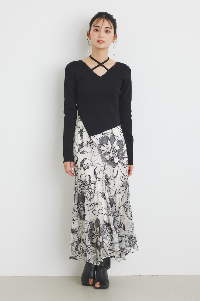 rienda「アシンメトリーストリングKnit TOP」|ニット・セーター|