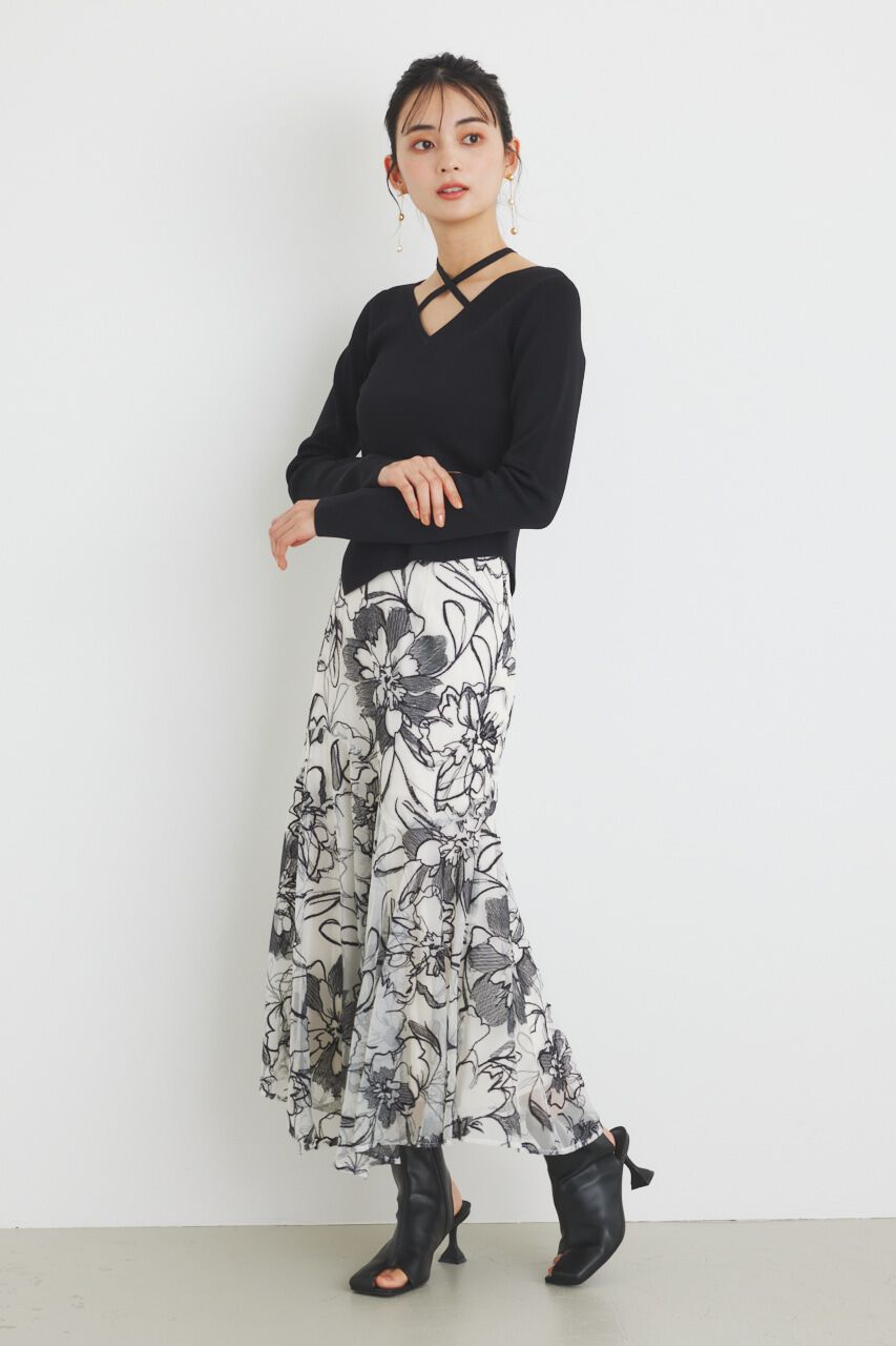 rienda「アシンメトリーストリングKnit TOP」|ニット・セーター|