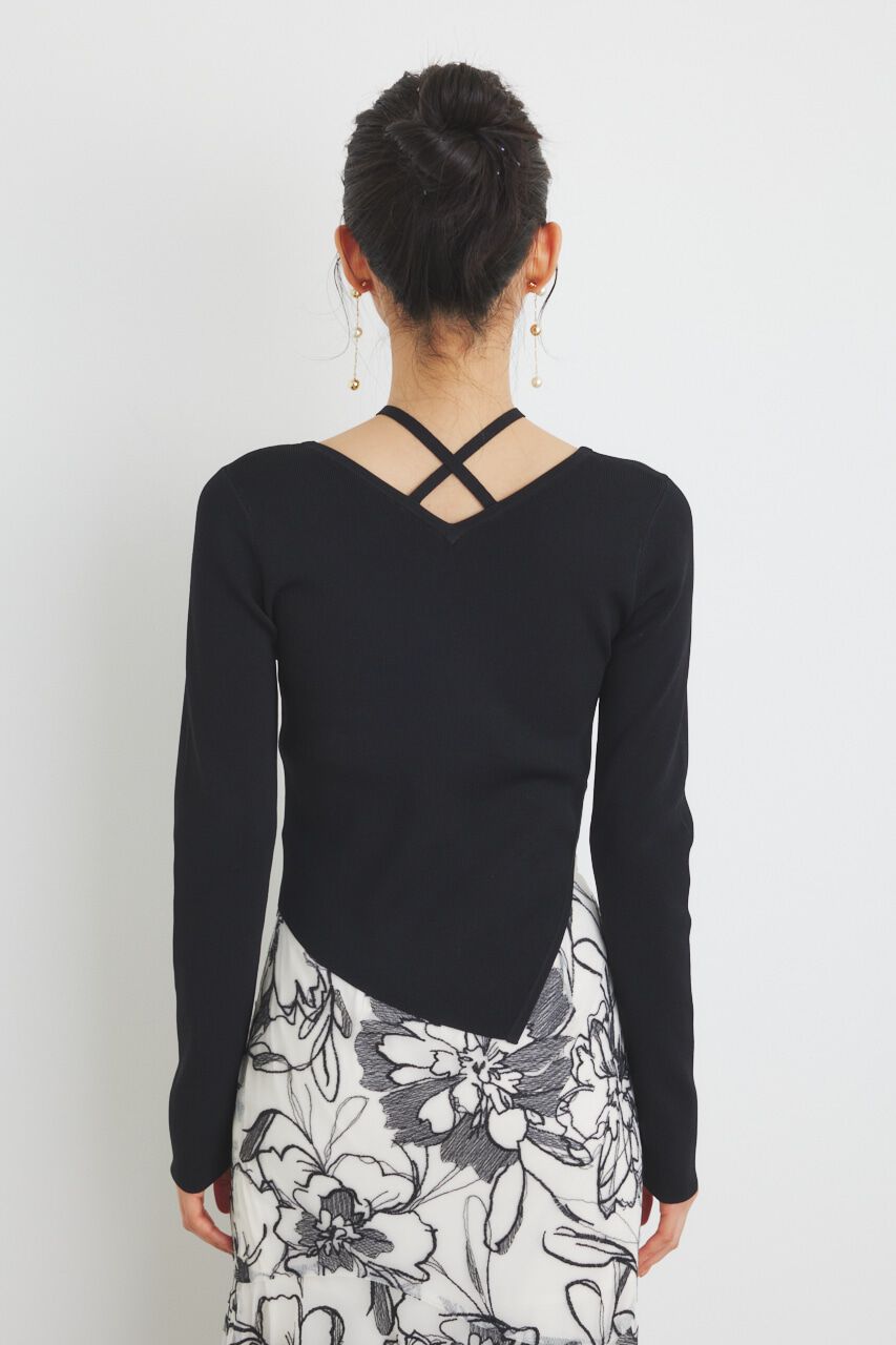 rienda「アシンメトリーストリングKnit TOP」|ニット・セーター|