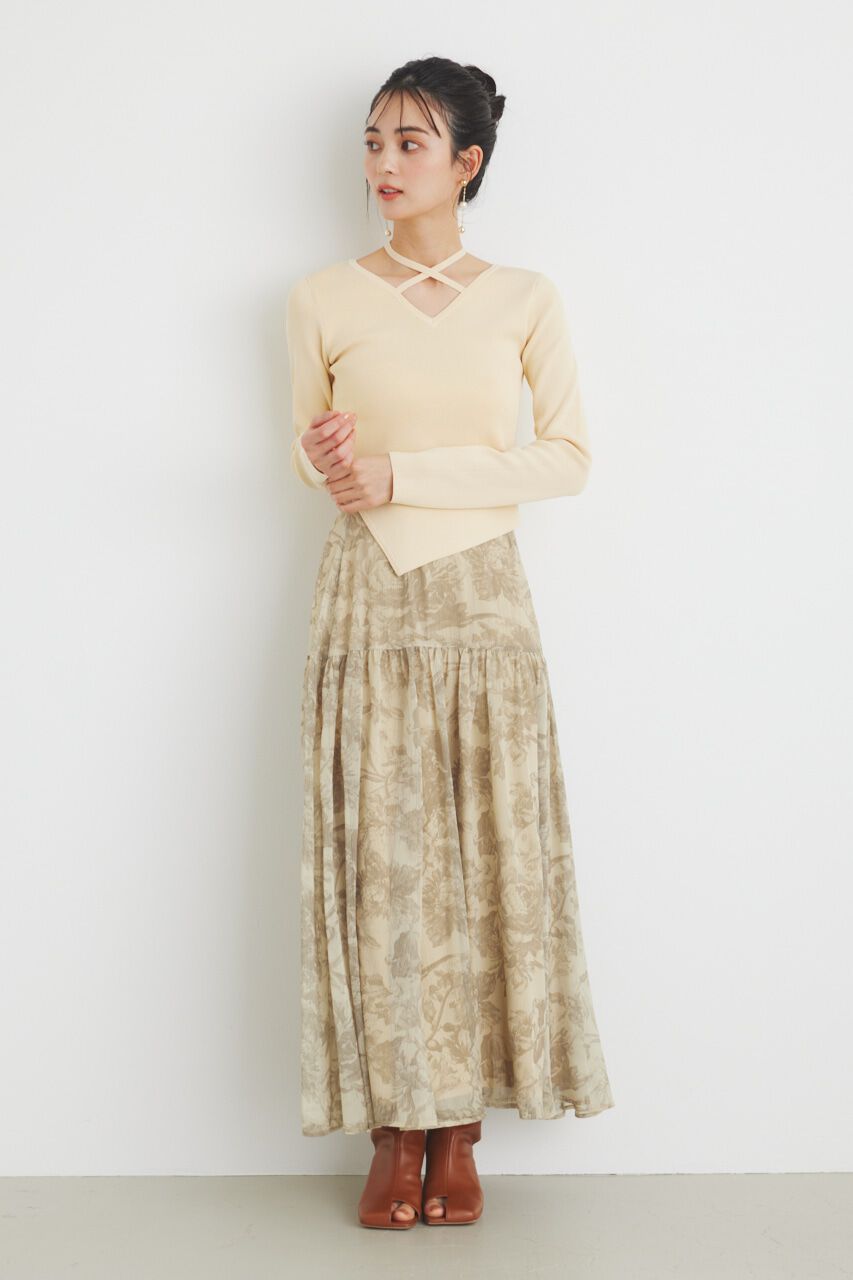 rienda「アシンメトリーストリングKnit TOP」|ニット・セーター|