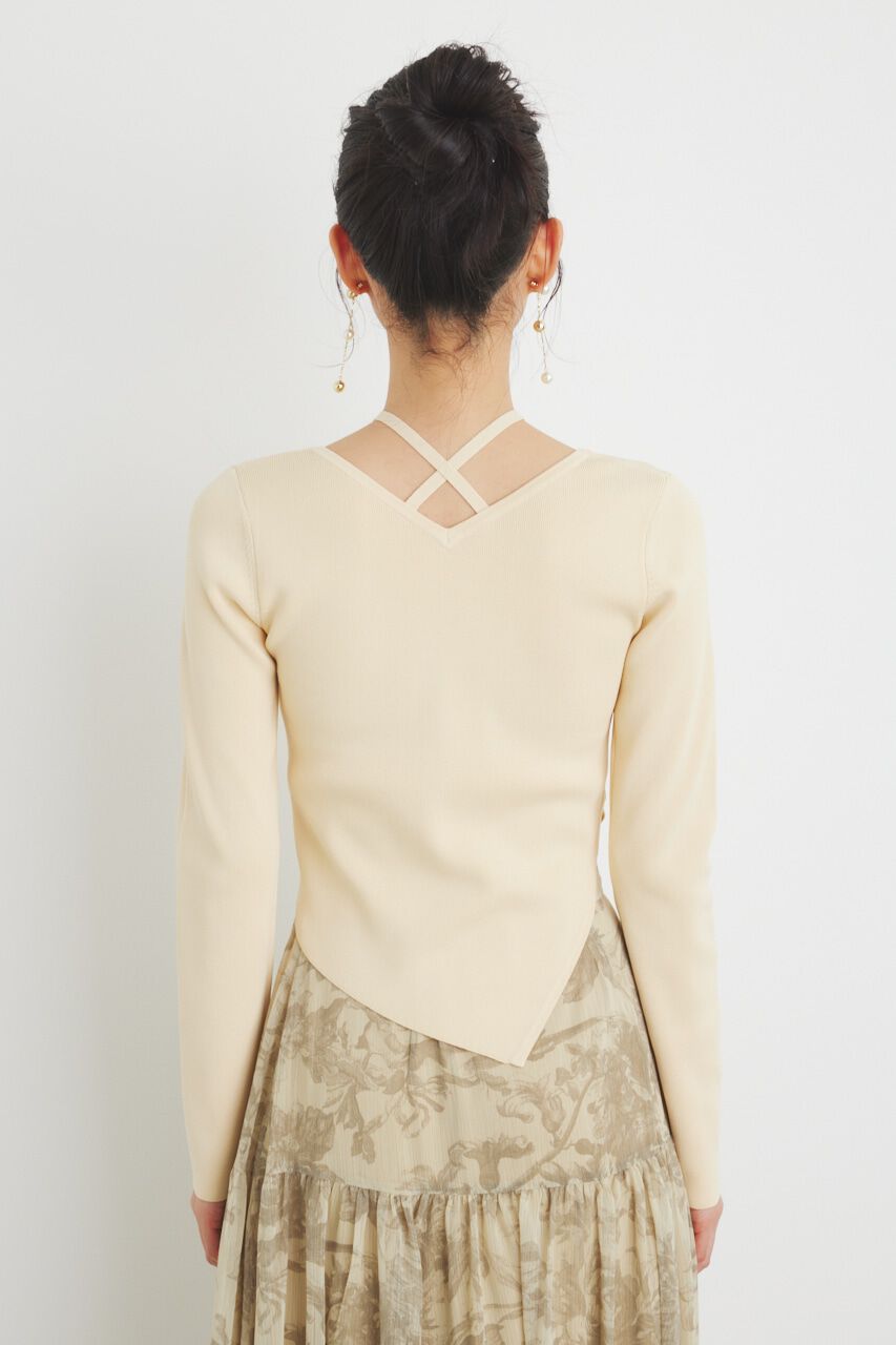rienda「アシンメトリーストリングKnit TOP」|ニット・セーター|