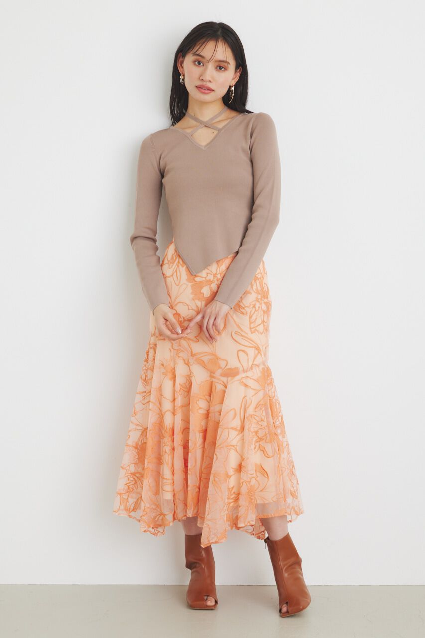 rienda「アシンメトリーストリングKnit TOP」|ニット・セーター|