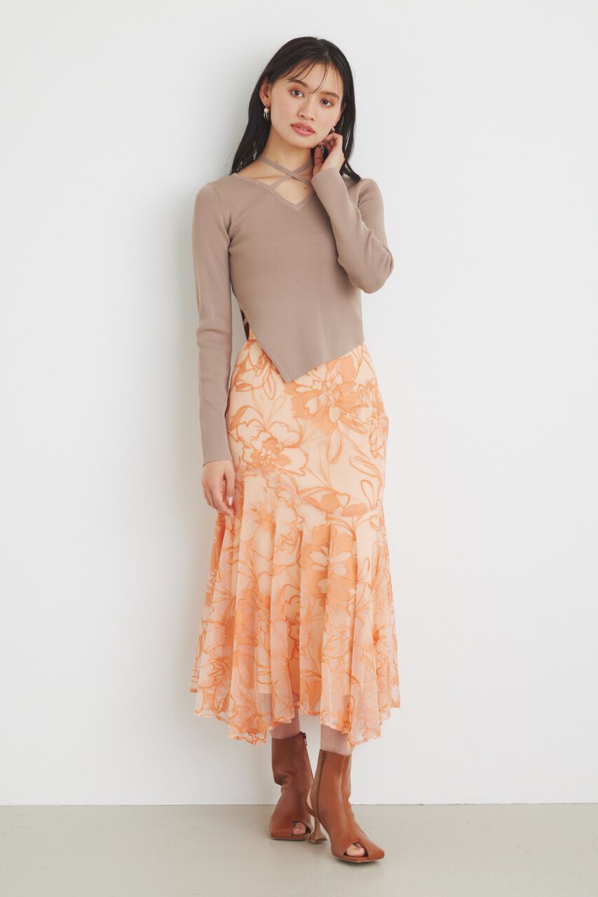 rienda「アシンメトリーストリングKnit TOP」|ニット・セーター|