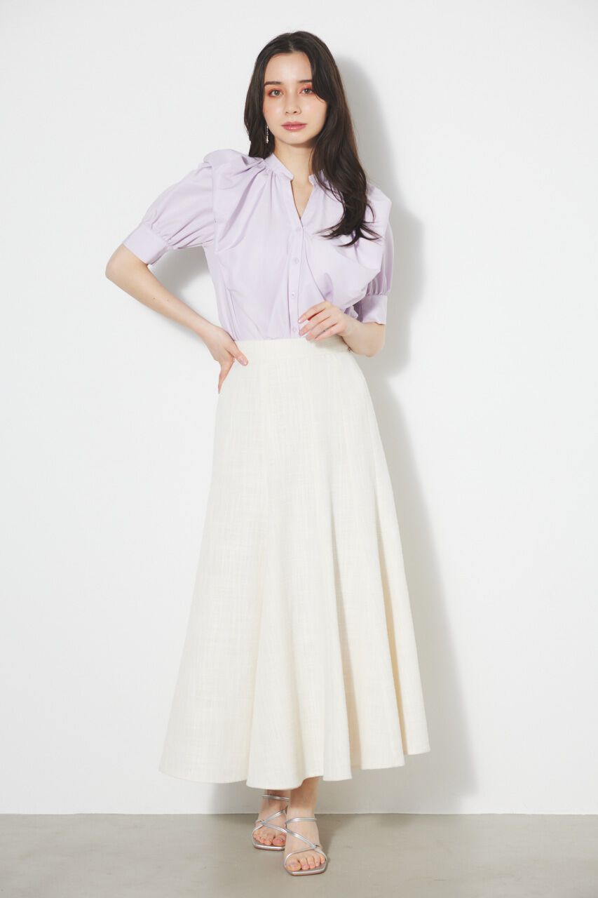 rienda「アシンメトリーパネルツイードJ/WフレアSK」|スカート|