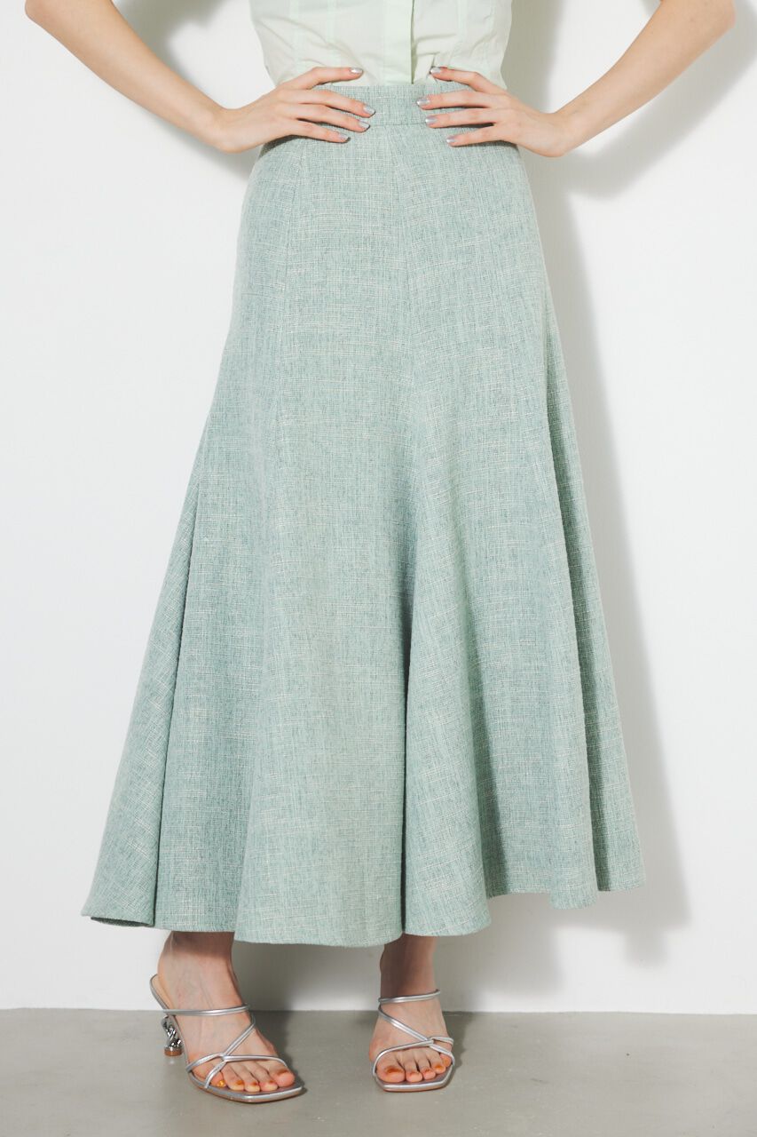 rienda「アシンメトリーパネルツイードJ/WフレアSK」|スカート|
