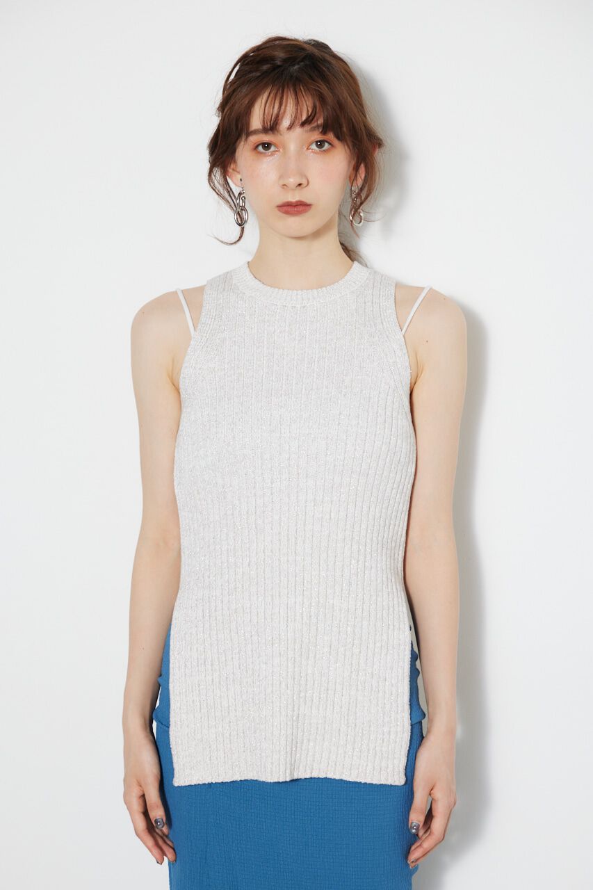 rienda「アメスリラメKnit TOP」|タンクトップ|