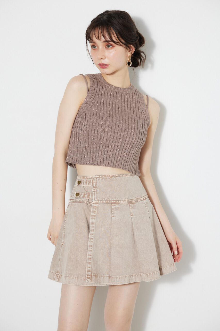 rienda「アメスリラメKnit TOP」|タンクトップ|