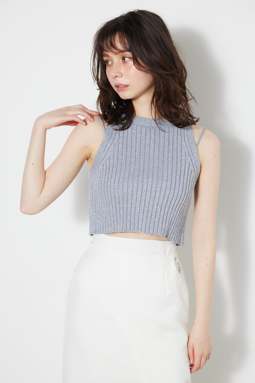 rienda「アメスリラメKnit TOP」|タンクトップ|