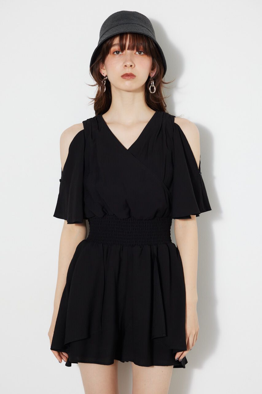 rienda「スリットSLVカシュクールロンパース」|その他|