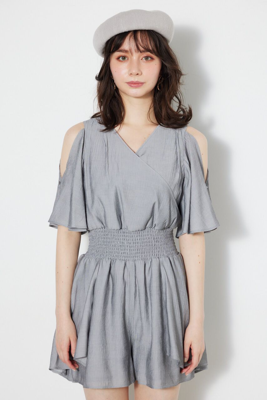 rienda「スリットSLVカシュクールロンパース」|その他|