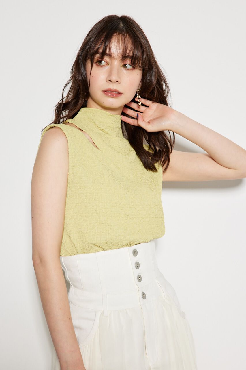 rienda「ショルダースリットバンピーTOP」|タンクトップ|