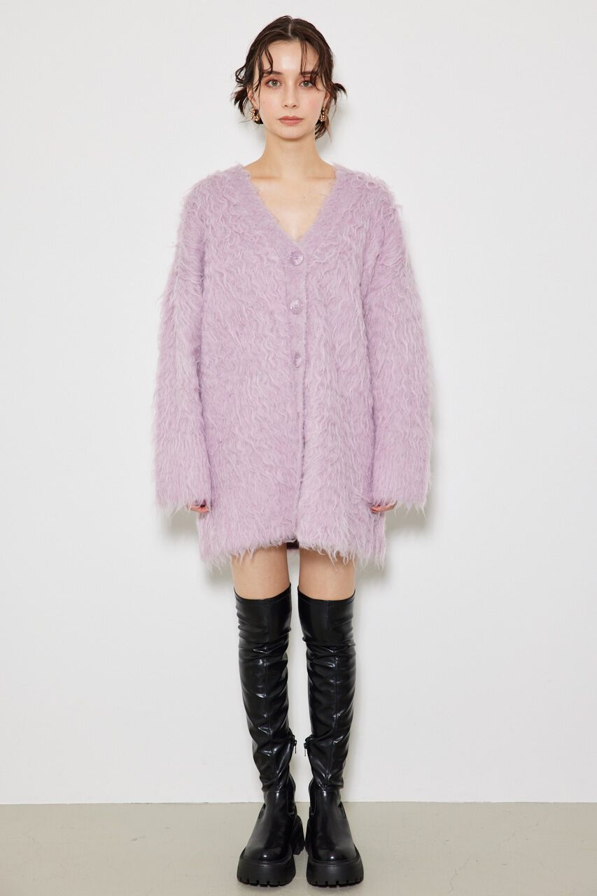 rienda「2WAYロングシャギーKnit CD」|カーディガン|