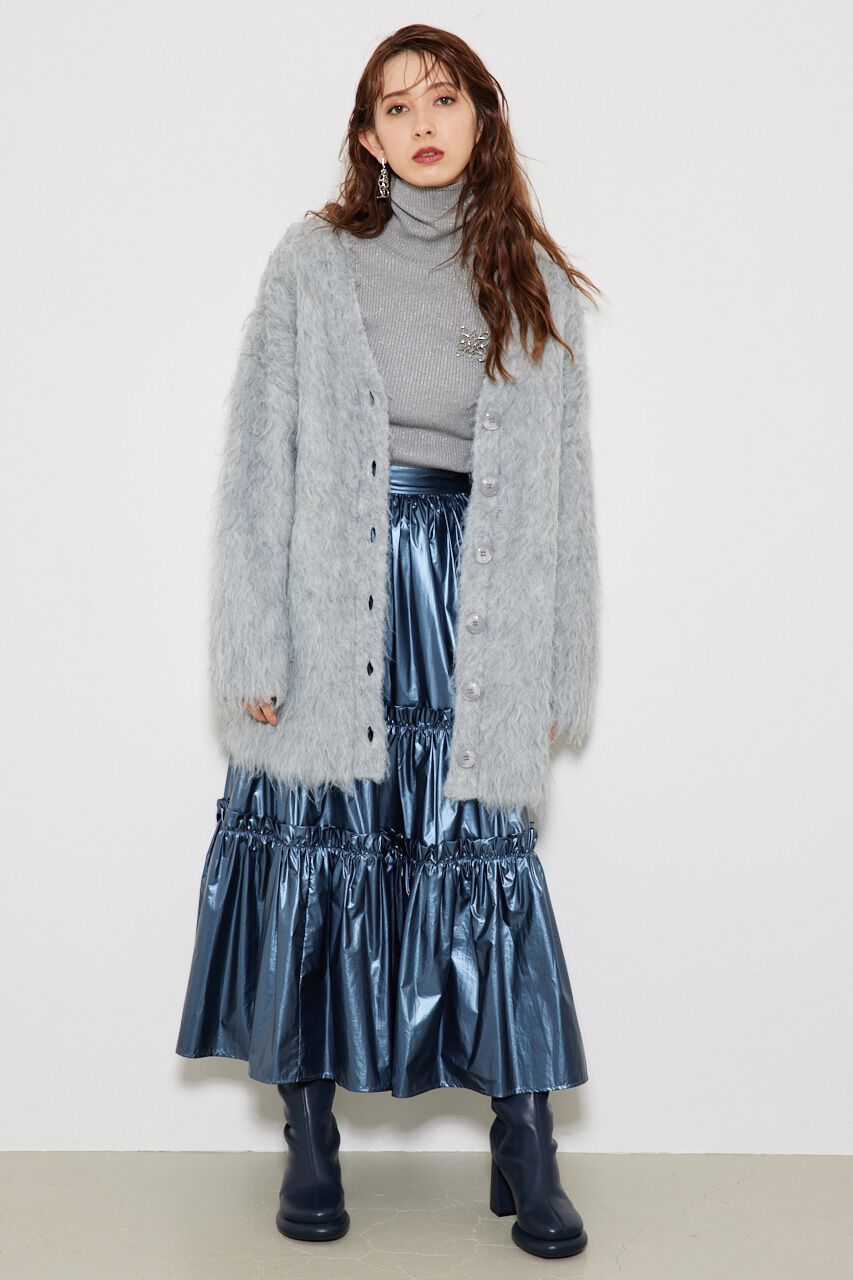 rienda「2WAYロングシャギーKnit CD」|カーディガン|