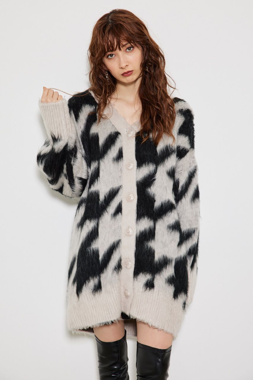 rienda「2WAYロングシャギーKnit CD」|カーディガン|