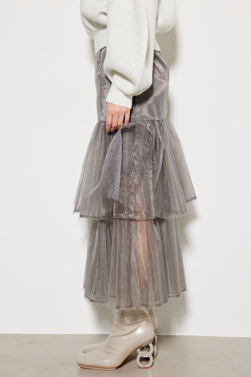 rienda「ティアードチュールJ/WマーメイドSK」|スカート|