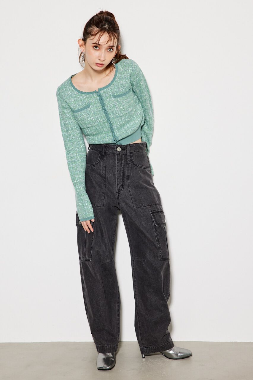 rienda「ツイードKnit CD TOP」|ニット・セーター|